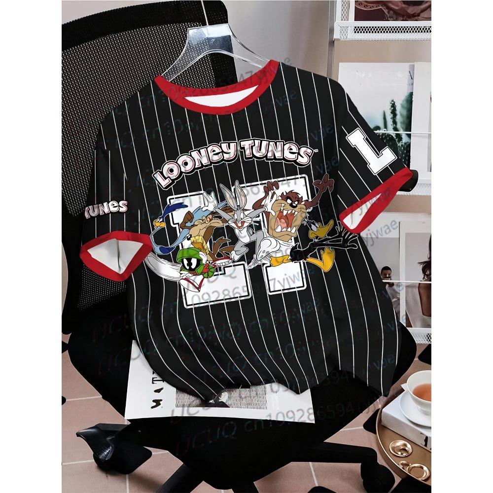 Cartoon Rabbit Print Women's Short Sleeve T-Shirt Summer Casual 3d Print Summer Cute Men's Sport Tops T-shirt Tee