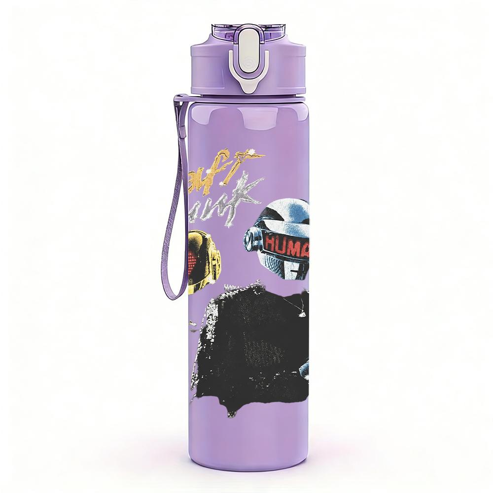 1PC Multi Cartoon Character Colorful Collage Print 750ml Portable Sports Water Bottle Leakproof Gym Outdoor Travel Drink Cup
