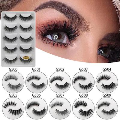 5 Pairs Of Natural Thick 3D Imitation Water Eyelashes 10 Styles