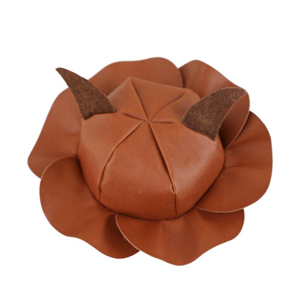 

Flower Shape Dog Sun Hat Breathable Cat Fisherman Hat Sun Protection Pet Sunshade Hat Travel S коричневый