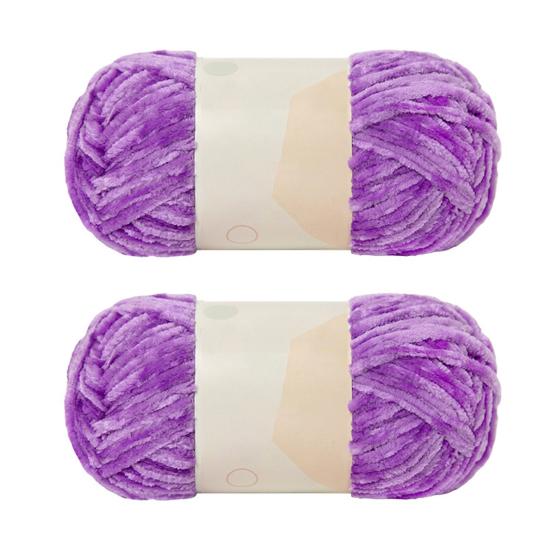 2 Rollen dicker Chenillefaden, Samtgarn zum Häkeln und Stricken, flauschiges Chenille-Deckengarn für Schals, Mützen, DIY-Webarbeiten