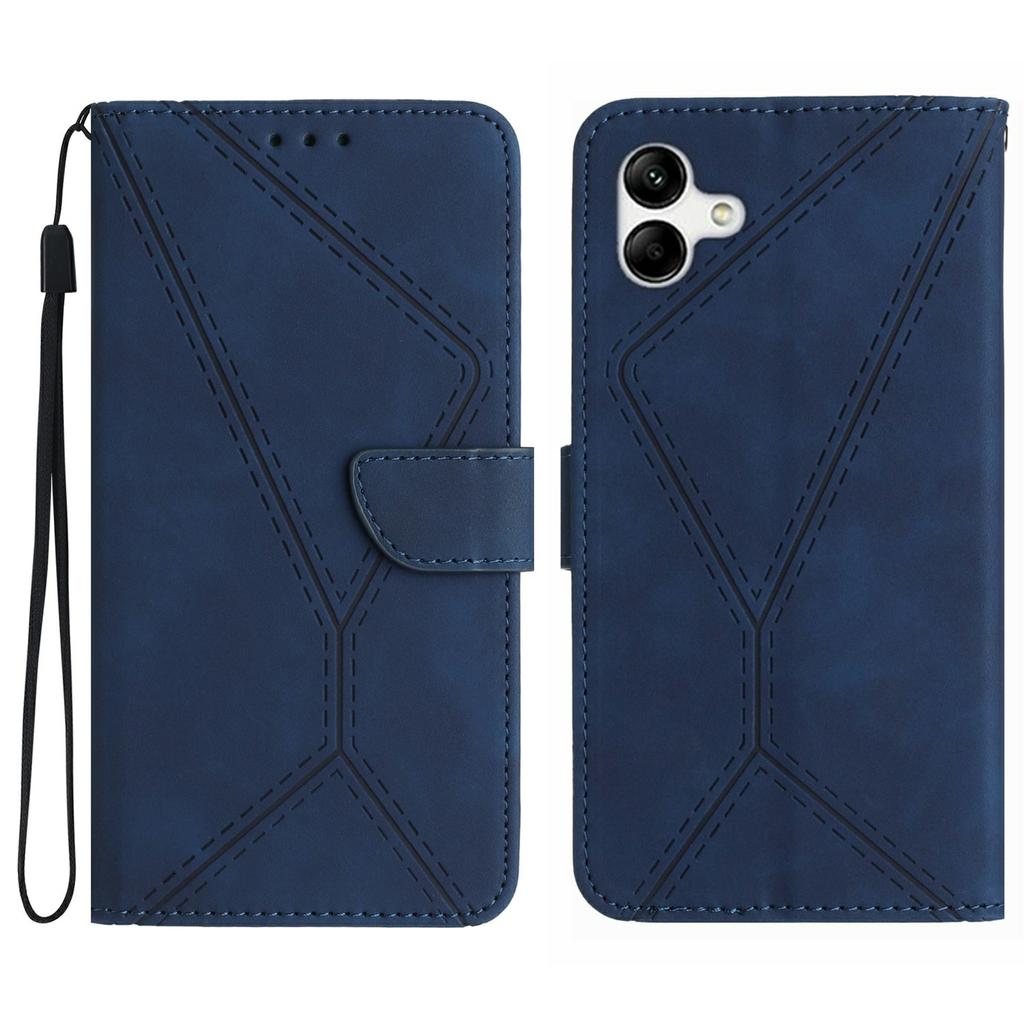 For Samsung Galaxy A06 5G Case Skin Touch Lines Imprinted PU Leather Flip Phone Cover