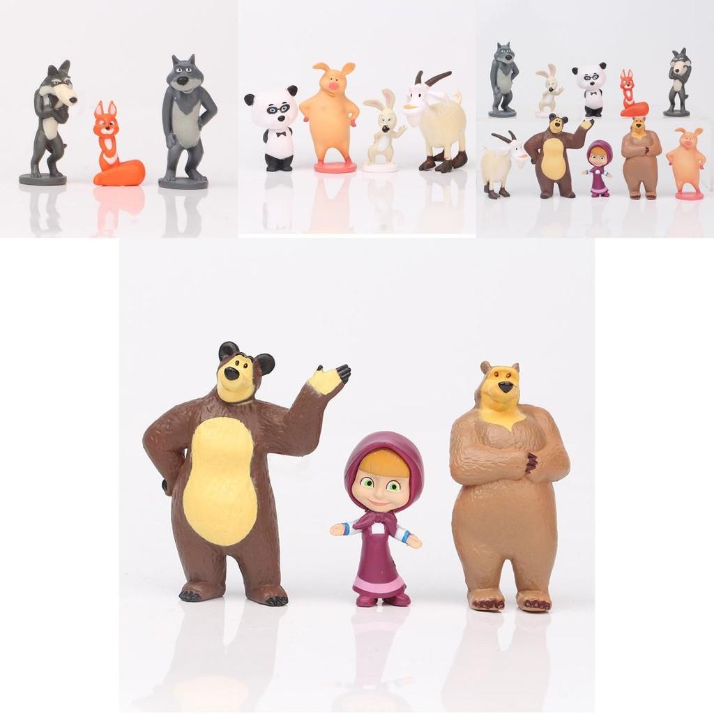 Adorable Set de Figuras de Acción de Masha y el Oso Perfecto Para Adornos de Tarta y Diversión en el Juego
