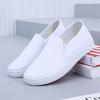 Damenmode süß höhenvergrößernd weißer Canvas Schüler Schulschuhe Dame lässig schwarz Komfort Frühling Sommer flacher Loafer ga124