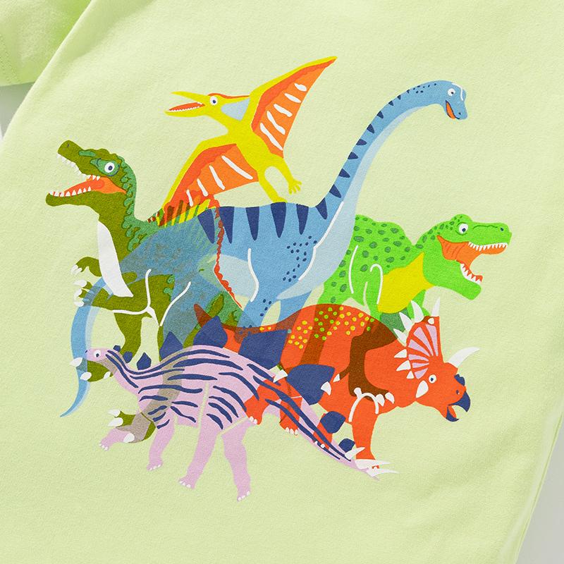 Little Maven 2026 Summer Korean Baby Boys Kids Clothes Children's Clothes Children's Clothing Cartoon Dinosaurs T-shirts Cotton