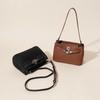 Top-layer Cowhide High-end Fashion Sheepskin Bag Retro Lock Decoration Underarm Real Leather Single Shoulder Bag Handheld Tote Bag