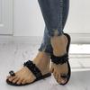 2025 Summer New Set of Toe Sequined Sandals Women's Casual Large Size Foreign Trade Rhinestone Slippers Women
