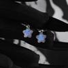 Dreamy Pink Blue Five-pointed Star Imitation Moonstone Dangle Earrings for Women Cute Aesthetic Star Hoop Earrings Jewelry Gifts