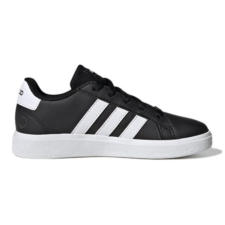 adidas Grand Court 2.0 J Black White Kids Sneakers Core-Black Cloud-White GW6503