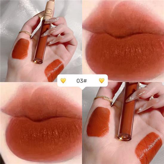 4 Sticks Strawberry Bear Lip Glaze Set Matte Velvet Lipstick Waterproof Moisturizing Lip Gloss Long Lasting Lip Makeup