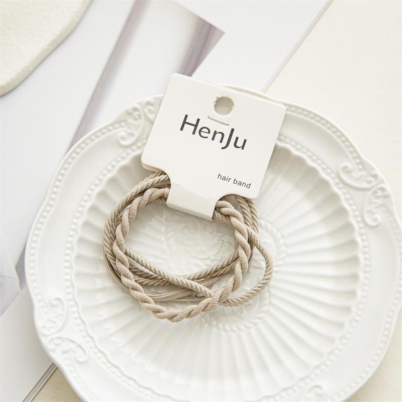 Summer New High-elasticity Durable Simple Braid Hair Elastic Hairband Hairpin Set Headwear