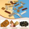 20Pcs Handmade Leather Labels PU Suede Colorful Sewing Tag Personalized Crochet Embossed with Holes for DIY Holiday Wedding Gift