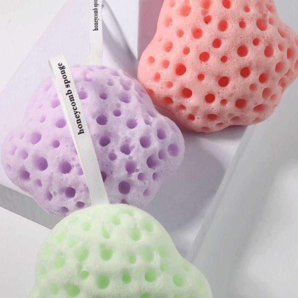 Cute Soft Baby Bath Sponge Cat Paw Shape with Lanyard Shower Balls Dead Skin Remover Baby Shower Cotton Bath Accessories