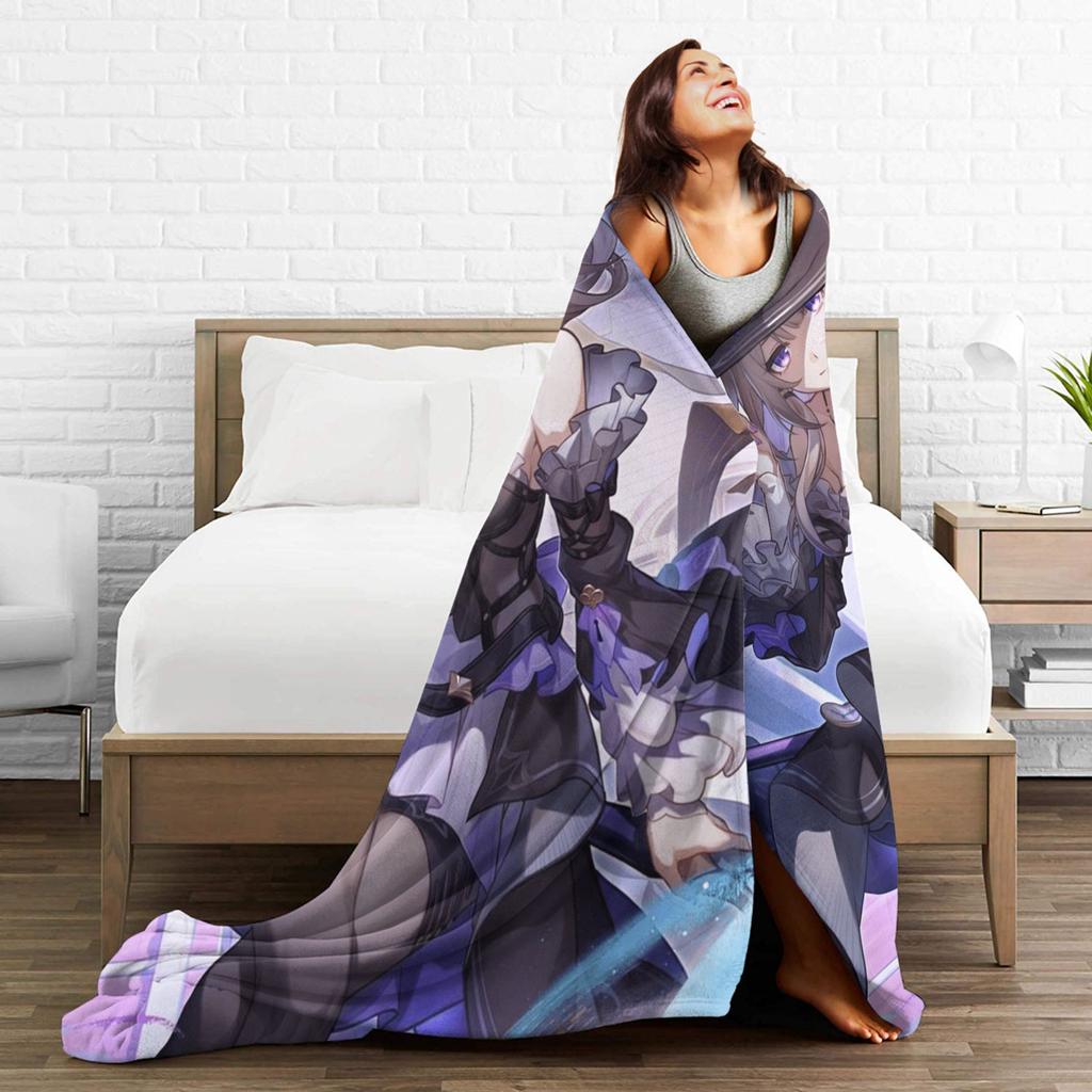 Honkai Star Rail Black Swan Blanket  Soft Novelty Plush Throw Blanket For Kids Adult Outdoor Flannel Bedspread Bed Cover