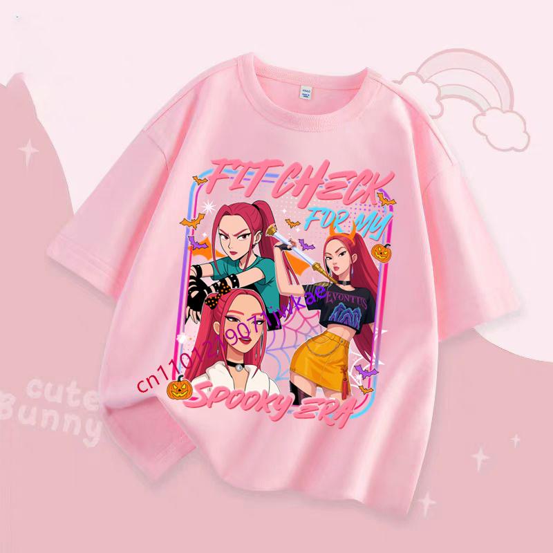 Dětské Hallowmas Oblečení s krátkým rukávem Dárek KPop Tričko Lovci démonů pro děti Kreslené tričko Top Bílé Kulatý výstřih Oblečení