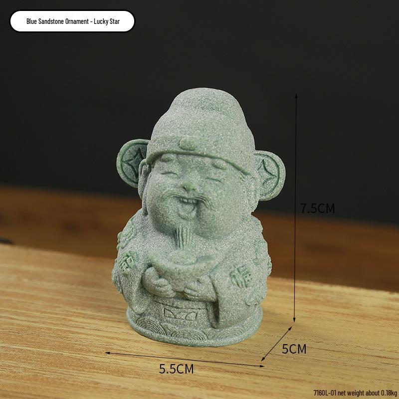 Porcelain Green Sandstone Buddha Ornament for Zen Fish Tank or Bonsai Display