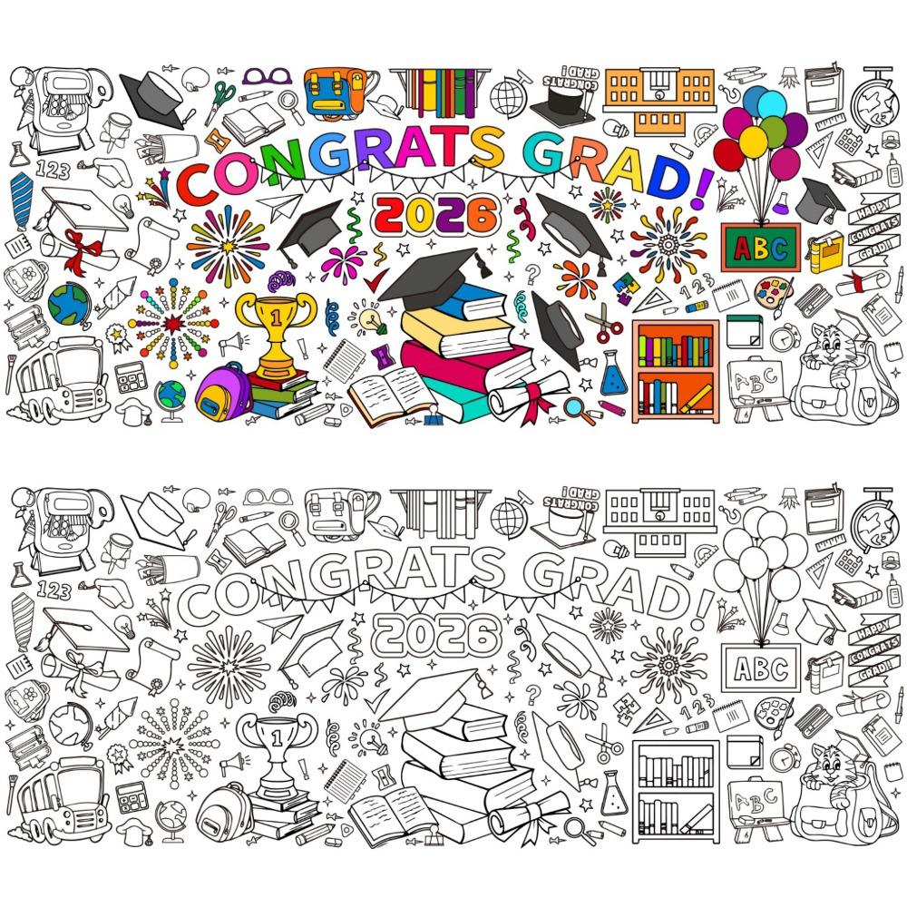 

DIY Graduation Coloring Poster Giant Size Drawing Surface Coloring Banner Art Craft Gift Coloring Tablecloth