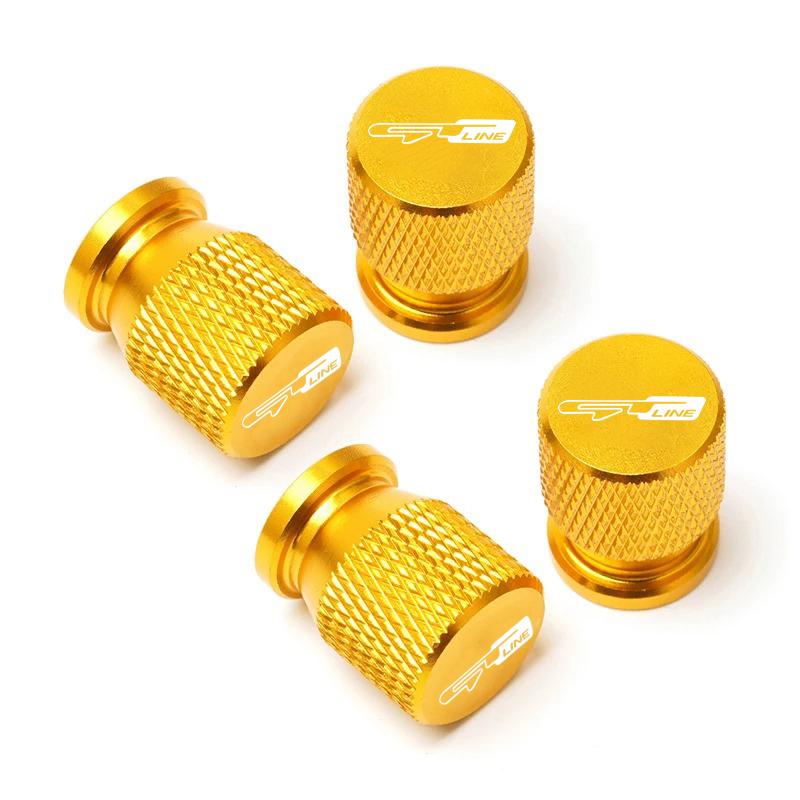 HSCD9 4PCS Car Wheel Tire Valve Caps Tyre Stem Covers Airdust Waterproof For Kia GT line Ceed Forte RIO STINGER Seltos K3 KX5 K4 K5