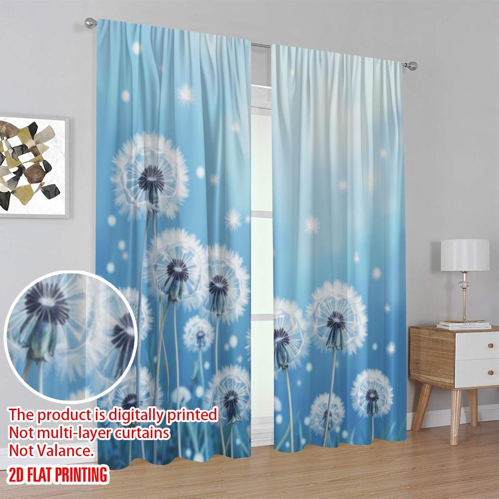 2 Stück, 2D-Flachdruck Vorhang Beliebte Löwenzahnträume Vielseitig Langlebig Polyester (ohne Stange) Art Deco Festlich für Zimmer,