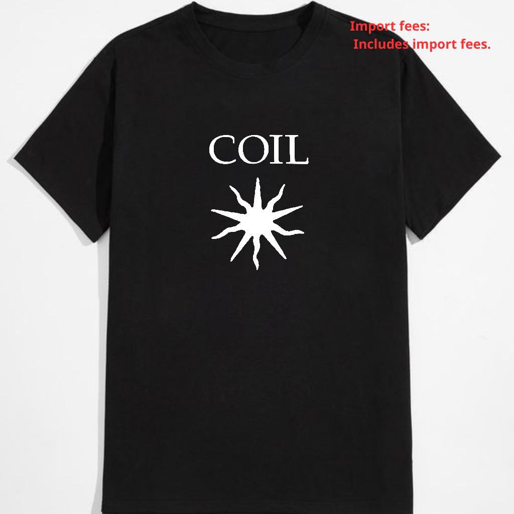 Coil Band Logo Black Cotton Unisex Shirt, Sizes S-5XL S