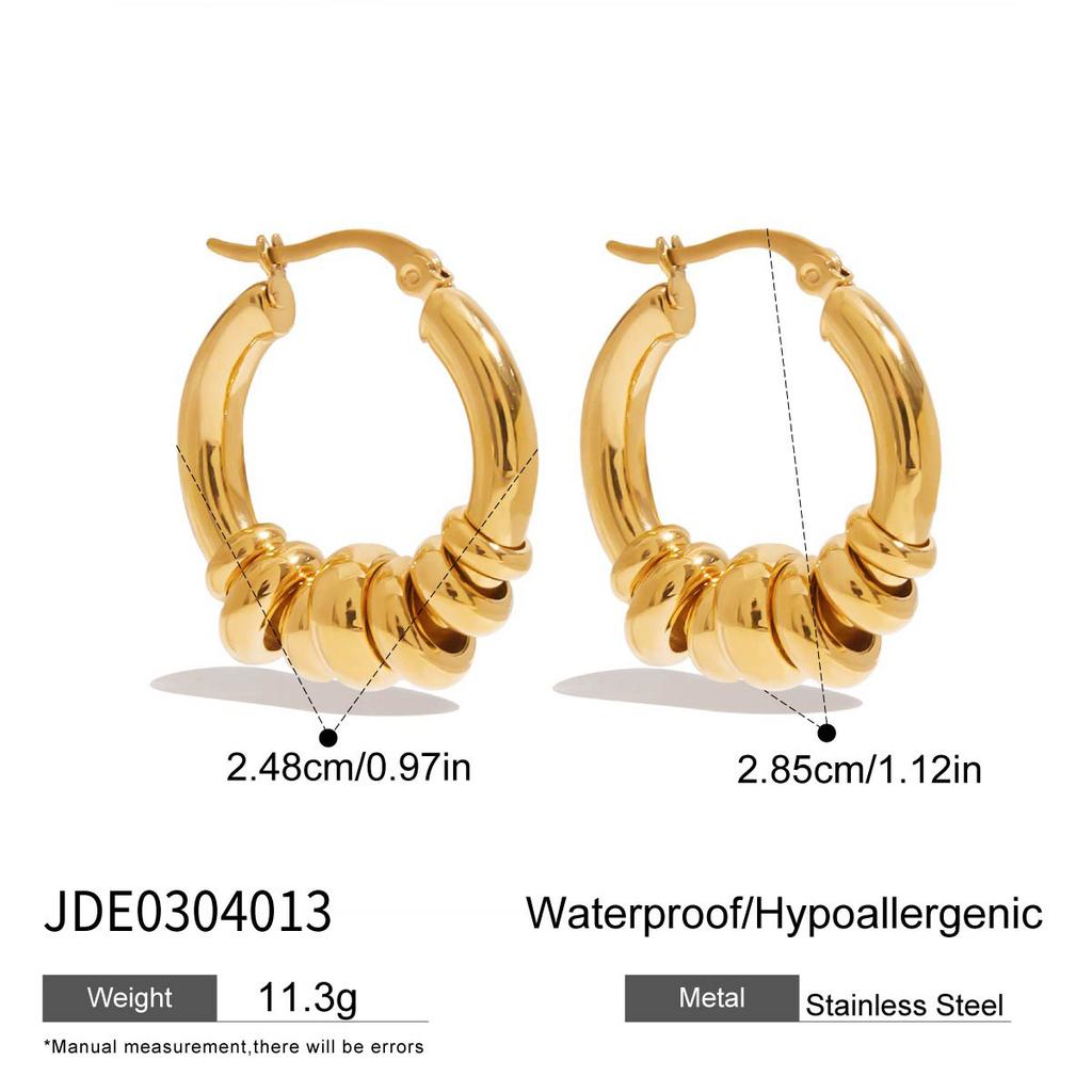 Two Tone Titanium Steel Earrings For Women Hypoallergenic Luxury Fade Resistant Finish Jewelry Gift