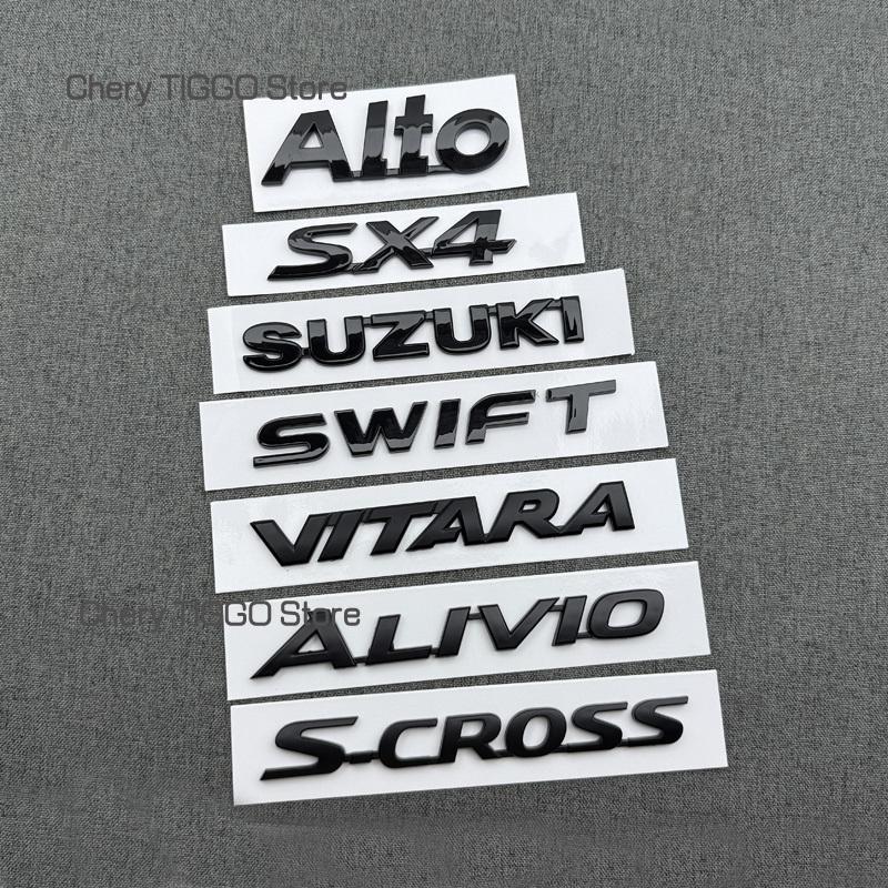 Car Accessories Emblem Badge Car Stickers Decal for SUZUKI SWIFT ALTO ALTO SX4 VITARA ALIVIO S CROSS Letter Rear trunk Sticker