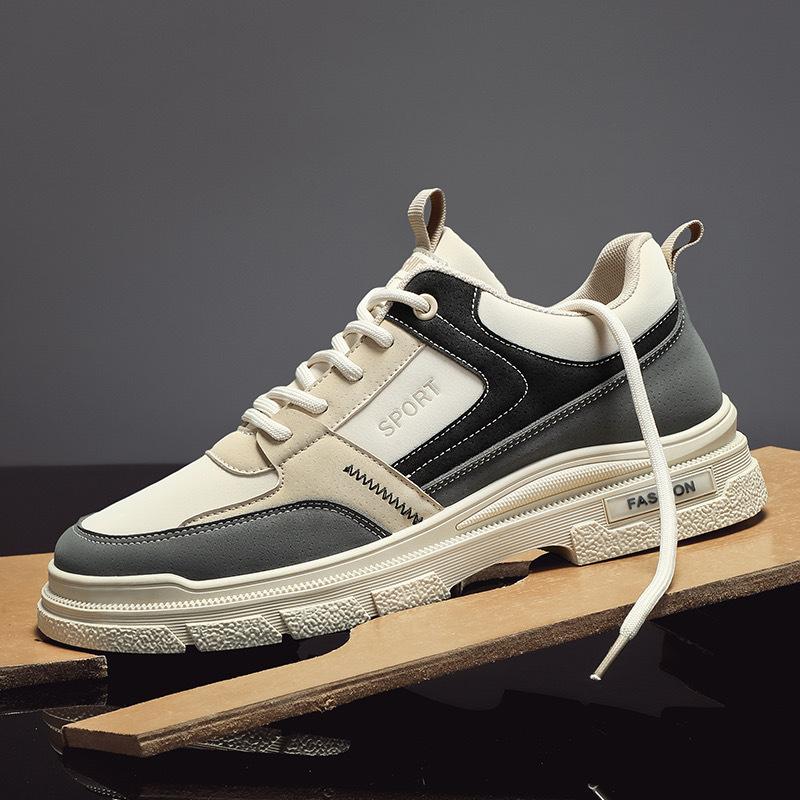 Men's Shoes Summer Breathable New Versatile Casual Board Shoes Men's Low-top Leather Martin Boots