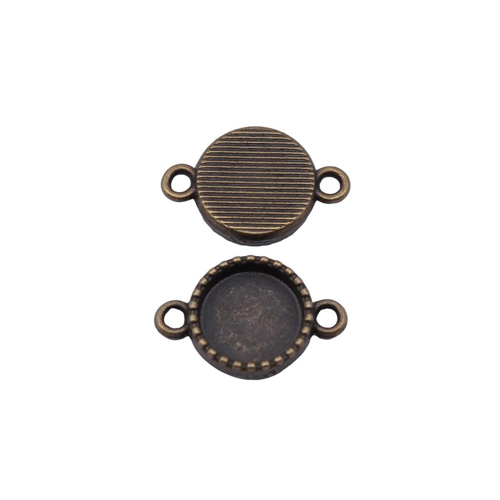 

Vintage Metal Bezel Frames Resin Art Bezel Connectors For Photo Craft A27-10pcs-10mm