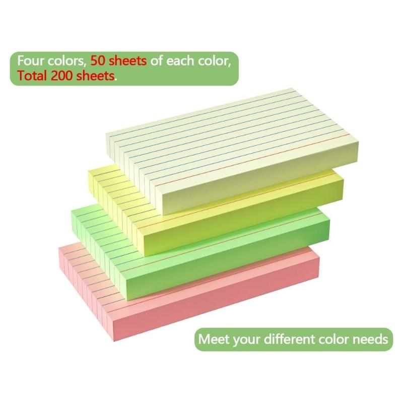 250Sheets Colorful Note Paper 3x5Inch Wide Lined for Writing Noting Journaling Study Card Note Cards Pocket Notecards