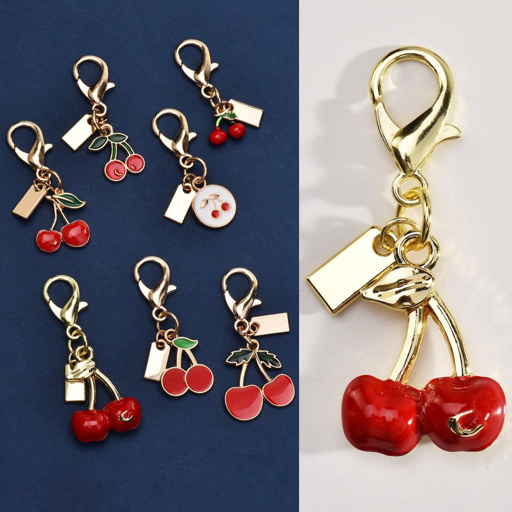 Cherry Keychain Jewelry Bag Pendant Fashionable And Exquisite Crystal Resin Cherries Car Keychain Pendant Female
