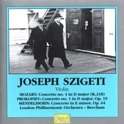 

CD CD SZIGETI; BEECHAM - The Szigeti/Beecham Recordi GEMMCD9377 Pearl 1990 UK Classical Used