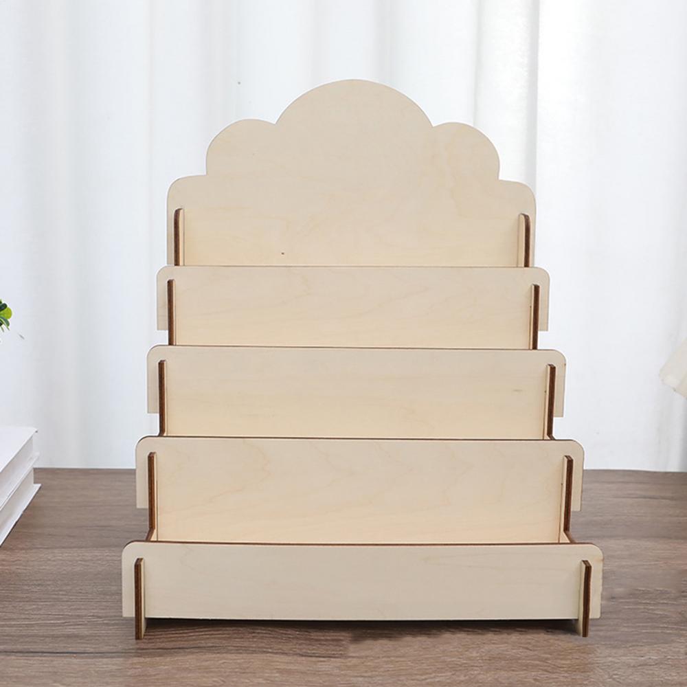 4 Tier Sturdy Wood Display Stand Sticker Display Stand Greeting  Card Display Rack Removable Card Organizer Rack for Postcard