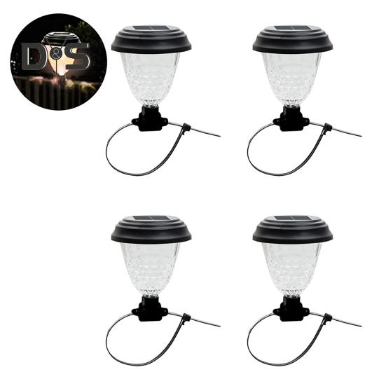 

4 шт. светодиодные солнечные фонари для ограждений, декоративные светильники на солнечных батареях от заката до рассвета, светодиодные светильники для балконов и дорожек в саду 4pcs Warm light