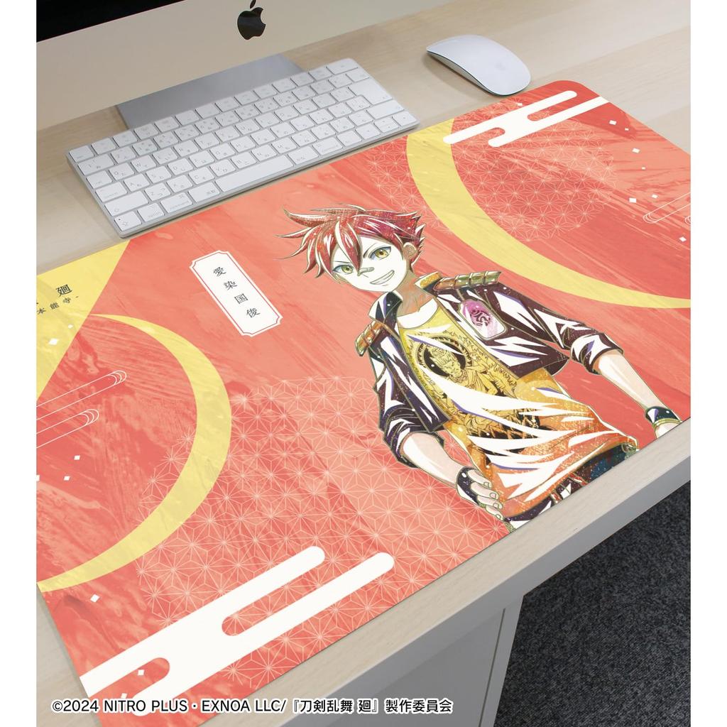 Aizen Kunitoshi from the Anime Ranbu Kai Burning Honnoji Ani Art 2nd Edition Desk Mat "Touken Kyoden Temple" Multi-Purpose