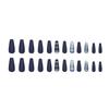 Retro Gestreift Feiner Glitzer Peeling Blau Abnehmbare Nagel Aufklebenägel