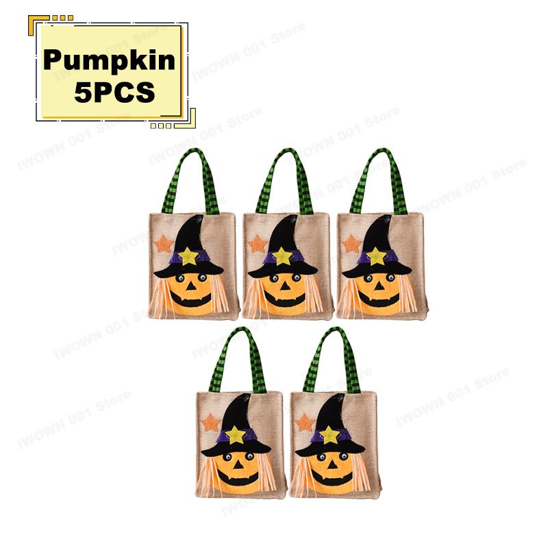 Pumpkin Halloween Non woven Handbag Candy Bag Ghost Festival Gift Bag Decoration Prop