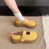 Thick-soled Women's Spring and Autumn New Muffin Thick-soled Shallow Mouth with Skirt Mary Jane Single Shoes Women