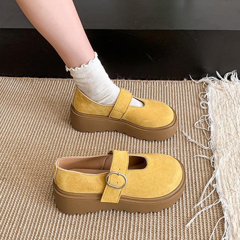 Thick-soled Women's Spring and Autumn New Muffin Thick-soled Shallow Mouth with Skirt Mary Jane Single Shoes Women