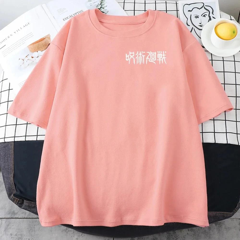 Sommar Herr T-shirt Jujutsu Kaisen Grafiskt Tryck Mode Harajuku 2024 Kläder Orsak och Verkan Dam Y2K Toppar T-shirt