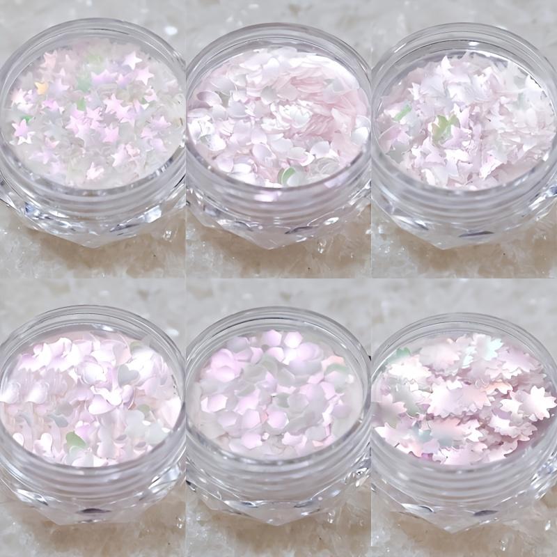 

Набор из 6 предметов для дизайна ногтей, поляризованный материал ручной работы Аврора, русалочий глиттер, подходит для нейл-арта 6pcs