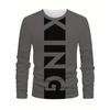 2025 New Autumn Men Round-neck Casual Streetwear Loose and Fashionable Sportswear Letter-patterned Creative Long-sleeved T-shirt