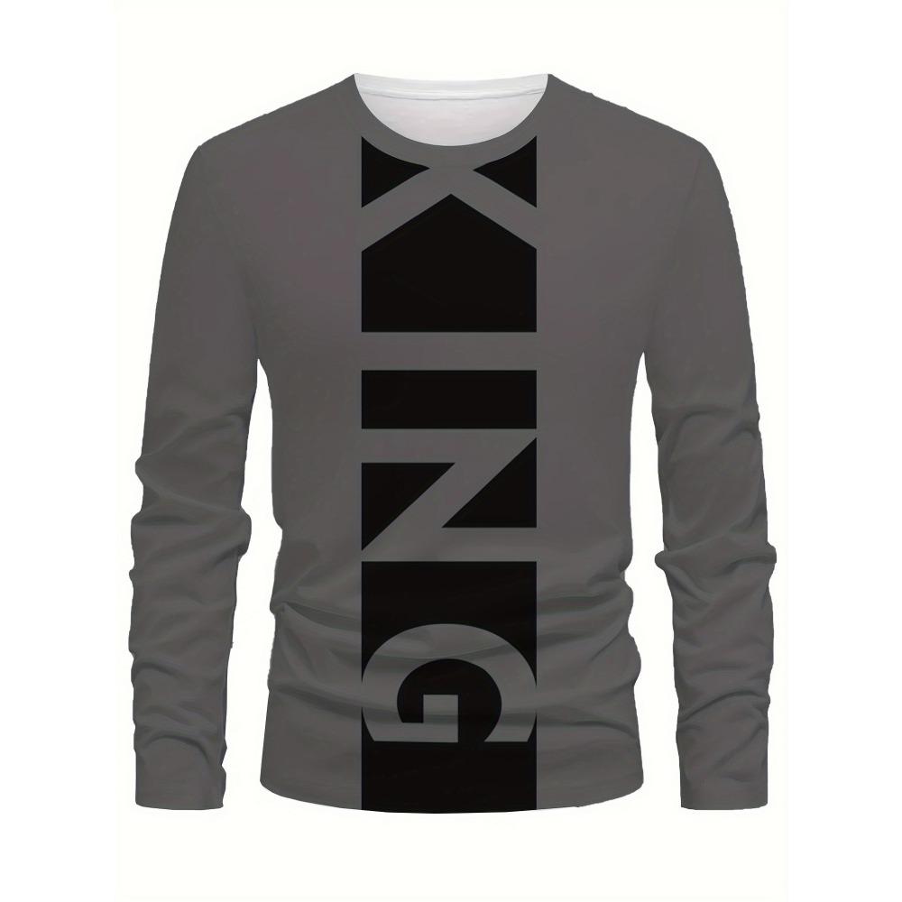 2025 New Autumn Men Round-neck Casual Streetwear Loose and Fashionable Sportswear Letter-patterned Creative Long-sleeved T-shirt