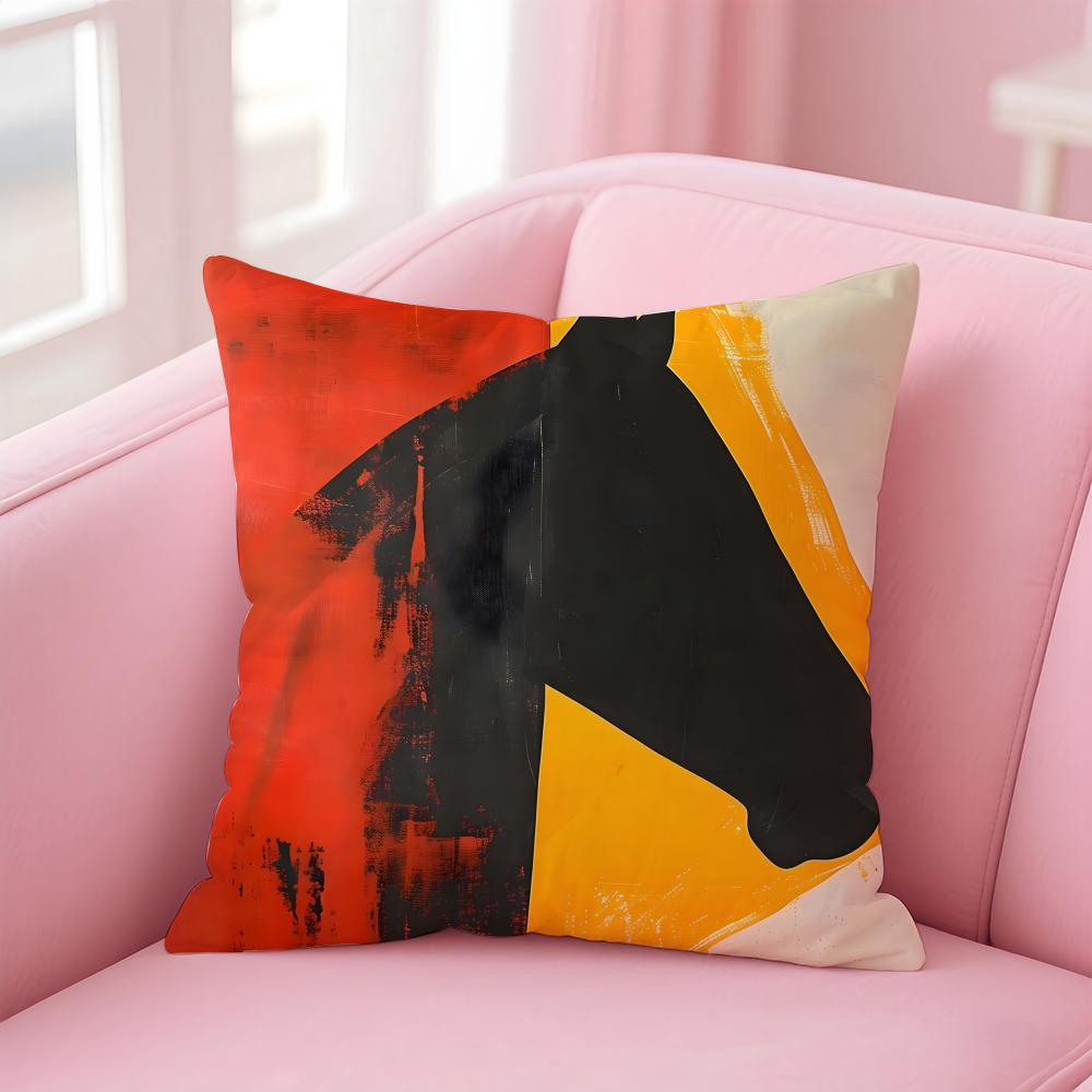 Handsome HHorse Watercolor Painting Canvas Cushion Cover Linen Pillowcase Cover Soft Decor for Sofa Home Room