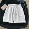 Beach Shorts Loose Elastic Waist Drawstring Pockets Solid Color Daily Wear Deep Crotch Knee Length Men Short Pants Male Clothing