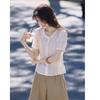 Women's Pleated Hollow Out Short Sleeve Blouse