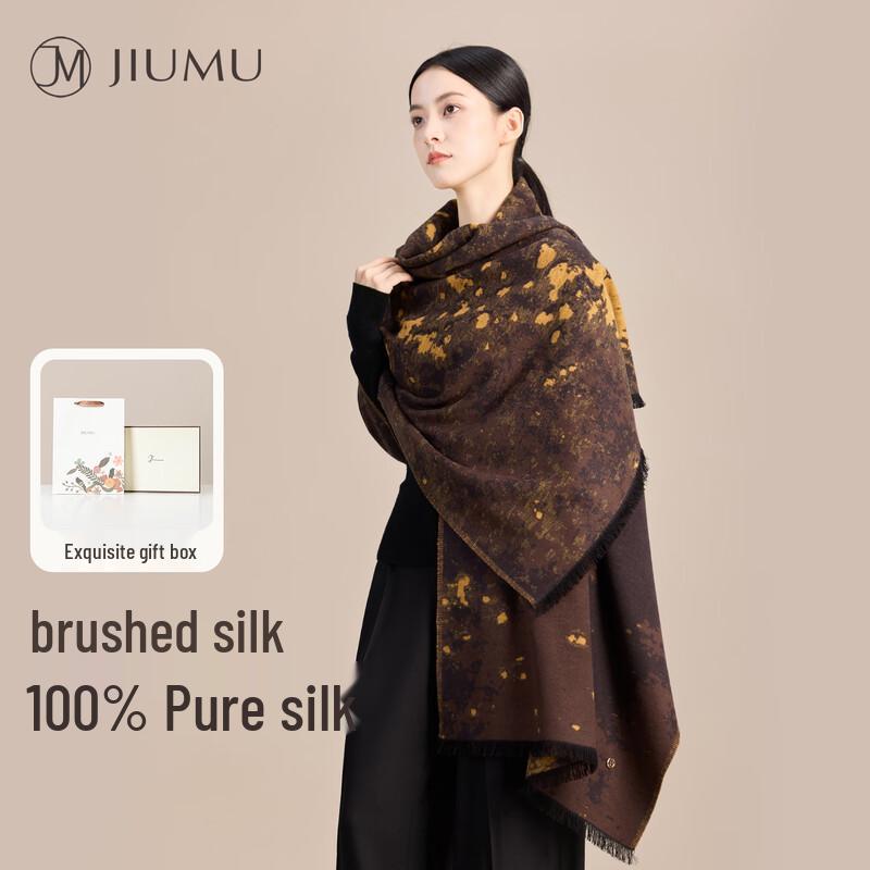 

JIUMU Women s Autumn Winter Brushed Mulberry Silk Scarf Shawl