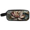 Flower Print Double Layered Pencil Case with Handheld for Boy/Girls Best Gift 3D Cartoon School Children
