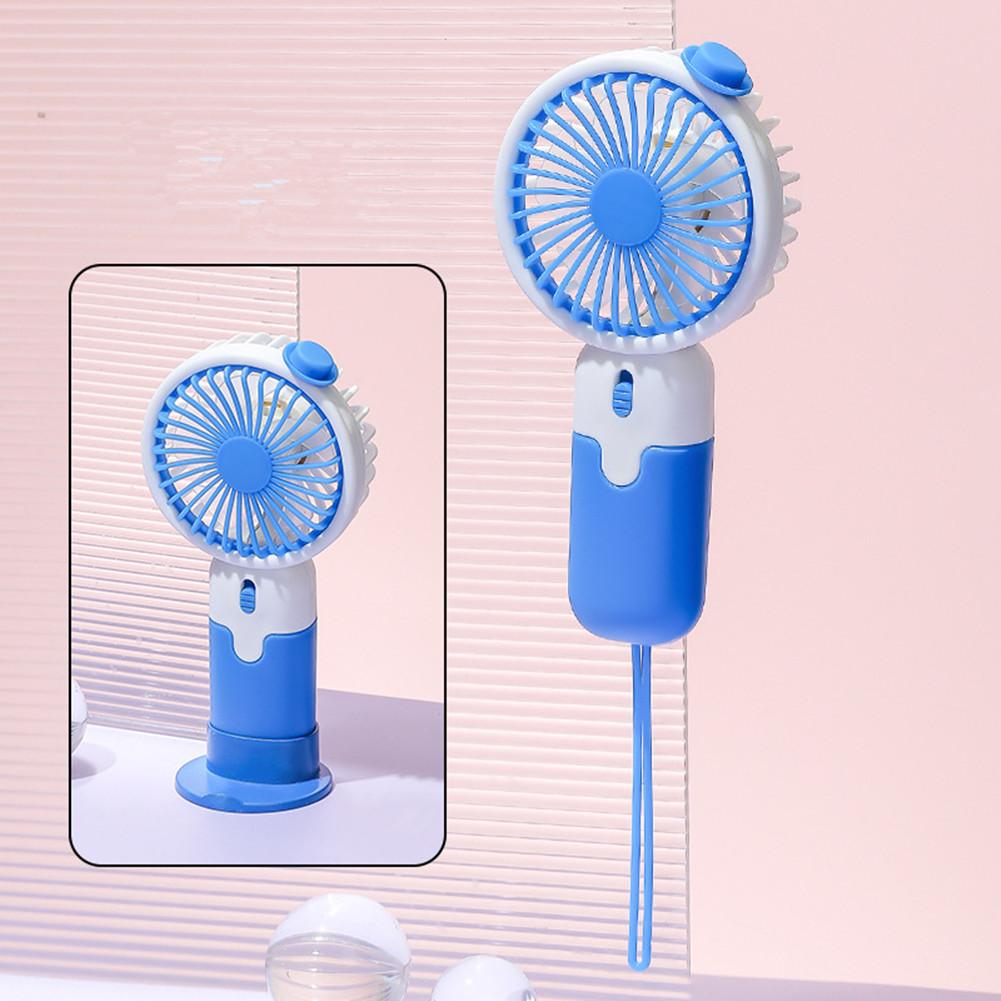 

Handheld Mini Fan, USB Rechargeable Small Pocket Fan With Hanging Rope, Phone Holder Base, Portable Fan For Travel, Summer, Concerts, Lash Blue and White#0