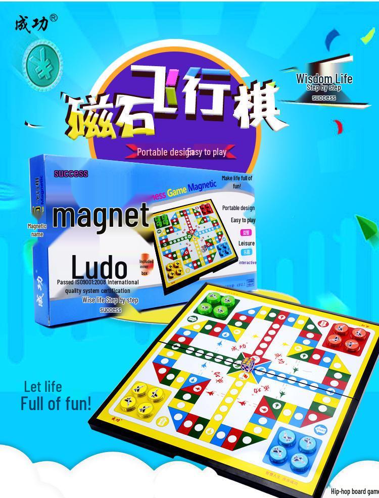 Large Magnetic Flying Chess & Checkers Game: Parent-Child Educational Puzzle for Adults & Kids