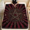 1Pc Satan Pentagram Print Flannel Blanket, High Quality Comfortable for All Seasons, Home Decor, Warmth and Comfort, Perfect for Christmas Gifts W11